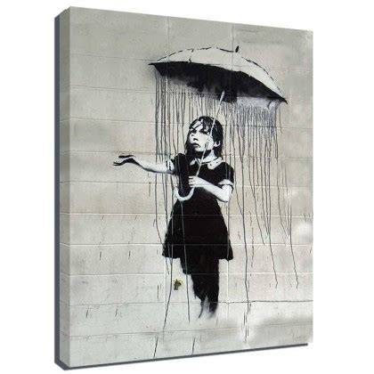 Banksy Canvas Print - Umbrella Girl - The Banksy Shop