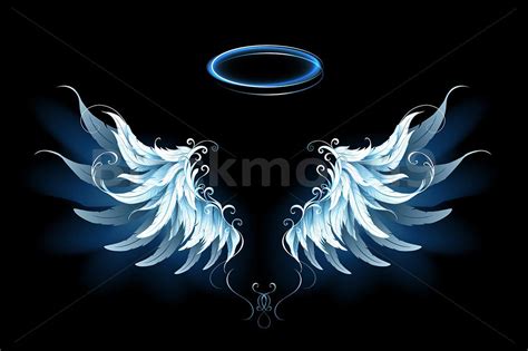 Blue Angel Wings (46551) | Illustrations | Design Bundles in 2021 | Angel wings drawing, Angel ...