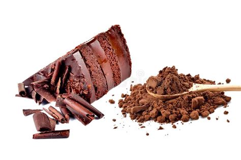 Chocolate Cake and Cocoa Powder Stock Image - Image of caffeine, cafe ...