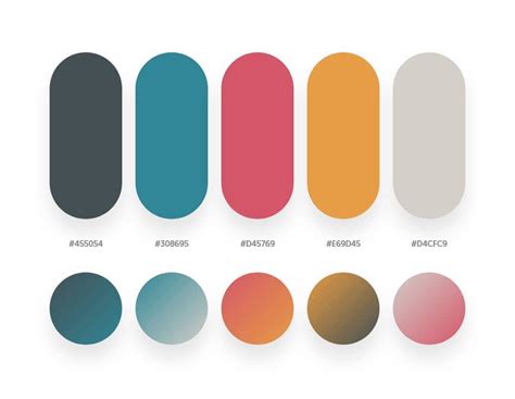 32 Beautiful Color Palettes With Their Corresponding Gradient Palettes