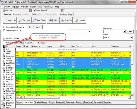 LOADBOARD (tab) : Dr Dispatch