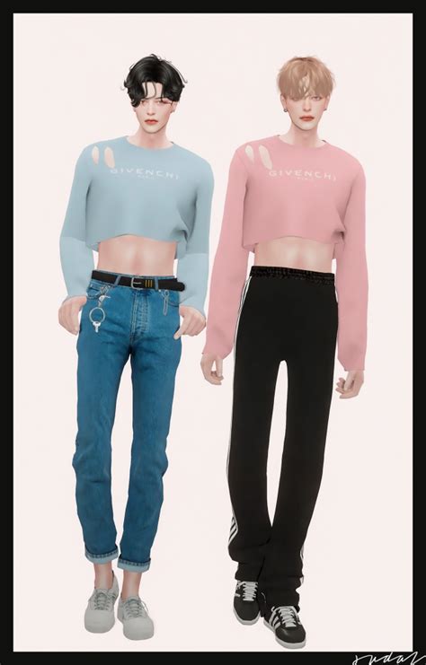 [sudal] - Crop T-shirt M | Sims 4 male clothes, Sims 4 men clothing, Sims 4 clothing