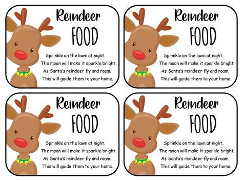 5 Best Images of Reindeer Food Poem Printable Labels - Reindeer Food Poem Printable, Reindeer ...