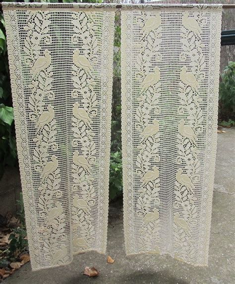 ecru lace crocheted curtains french lace panels