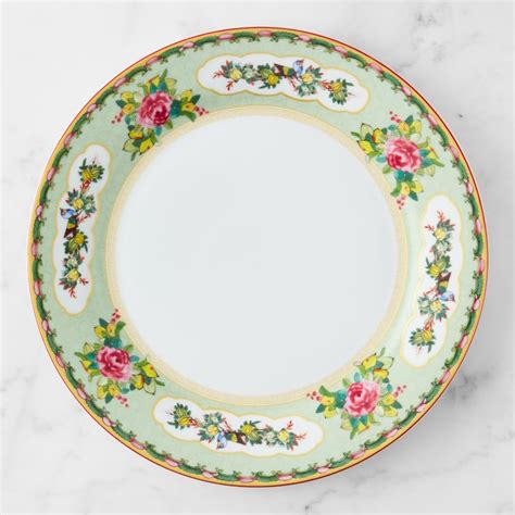 Famille Rose Dinner Plates - Green Rim | Williams Sonoma