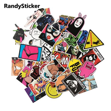 Mixed 50 Pcs Stickers Funny Cartoon Sticker For Kids Skateboard Laptop Luggage Fridge Toy ...