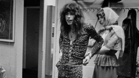 Steven Tyler and Julia Holcomb backstage before Aerosmith's concert at Madison Square Garden ...