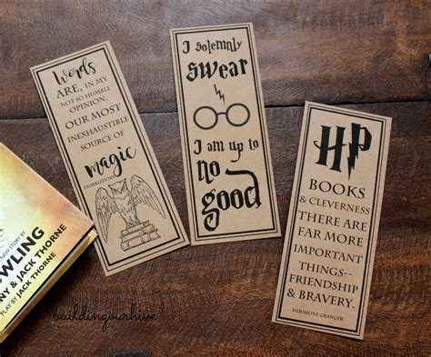 Harry Potter Bookmarks, Bag and Quotes