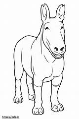 Bull Terrier Cartoon coloring Page sketch template