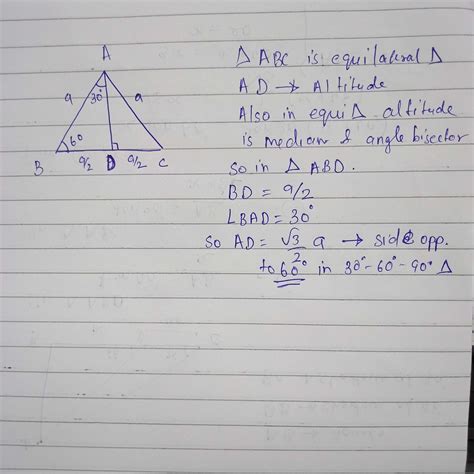 What is the length of an altitude of an equilateral triangle with side a. - 098213tt