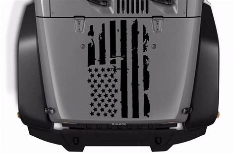 Flag USA Graphics Stickers Wrangler Hood decals