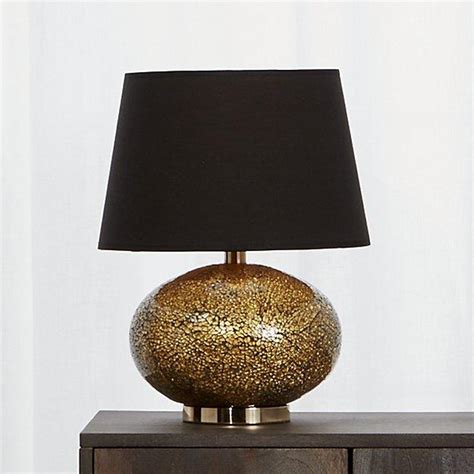 Black and Brass Crackled Glass Table Lamp