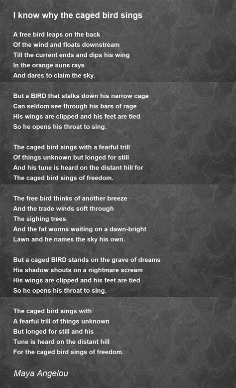 Maya Angelou Poems I Know Why The Caged Bird Sings