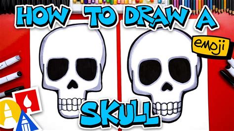 How To Draw A Skull Emoji - YouTube