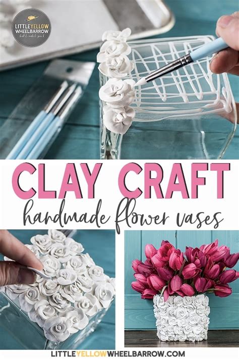 How to make beautiful clay craft flower vases with this simple method.