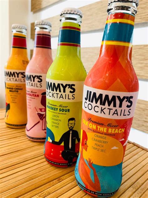 Jimmy's Cocktails: These vibrant bottles pack a flavour punch too