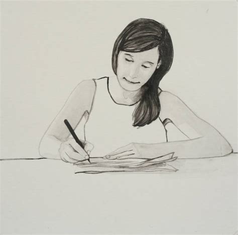 Girl Writing A Letter