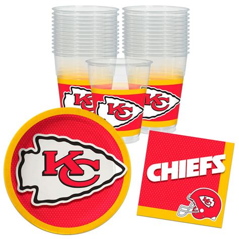 Kansas City Chiefs Plates Napkins Cups 8 Guests Party Tableware Set, Red Gold - Walmart.com