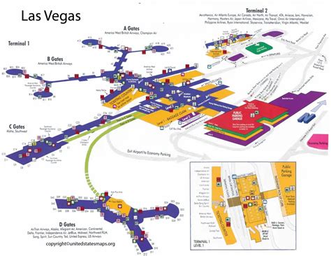 Las Vegas Airport Map | Harry Reid Airport Map