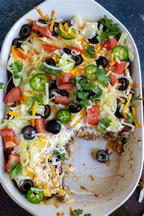 This Low Carb Taco Casserole Recipe is the perfect dinner idea for anyone trying to eat low ...