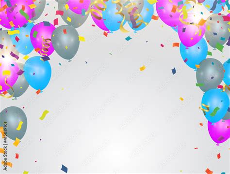 Happy Birthday - Balloons Background Design (place for text) vector ...