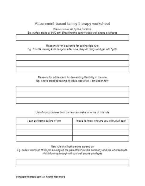 Attachment Based Family Therapy Worksheet | HappierTHERAPY