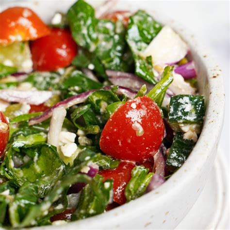 Spinach Tomato Salad with Feta Cheese - All Nutritious