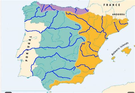 Print Map Quiz: Rivers and seas of Spain ()