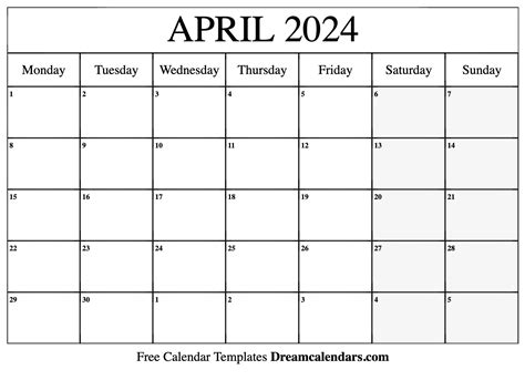 April Calendar Template Printable 2024 Best Top The Best Review of - Moon Calendar Images 2024