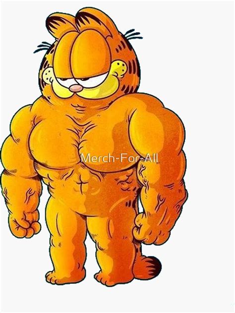 Pegatina «Buff Garfield» de Merch-For-All | Redbubble