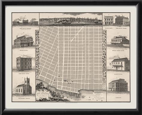 Mobile AL 1824 Restored Map | Vintage City Maps