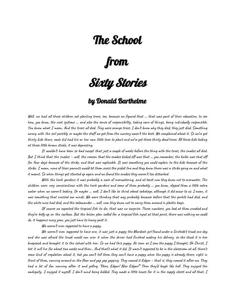 SHORT STORY OF THE SCHOOL by mhodgesstacey - Issuu