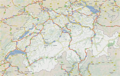 Large road map of Switzerland with cities | Switzerland | Europe ...