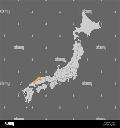 Shimane prefecture highlighted on the map of Japan Stock Vector Image & Art - Alamy