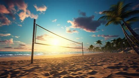 Premium AI Image | Beach Volleyball Background