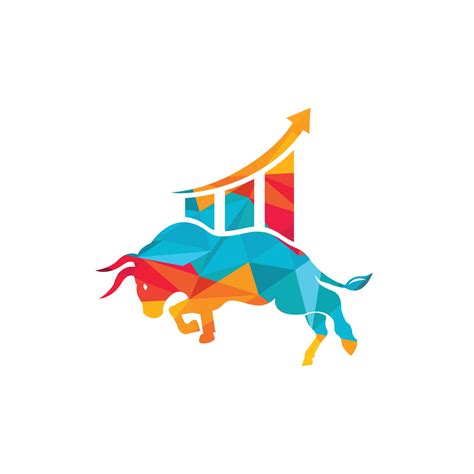 Financial bull logo design. Trade Bull Chart, finance logo. Economy ...