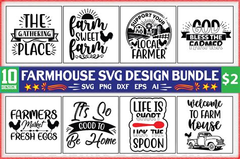 Farmhouse SVG Bundle Graphic by MightyPejes · Creative Fabrica