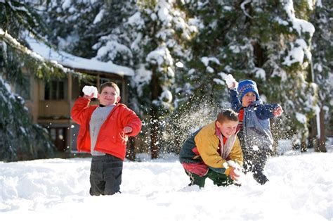 Have you had a snowball fight yet this year? Pictured: Children in Georgia playing in the snow ...