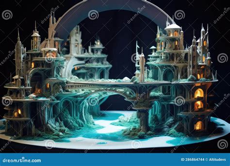 Futuristic 3d Printed Underwater City Model Stock Illustration - Illustration of generated ...