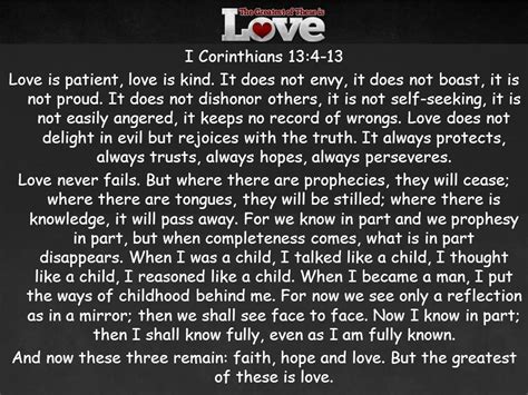 The Qualities of Love – 1 Corinthians 13:4-13 – Millersburg Baptist Church