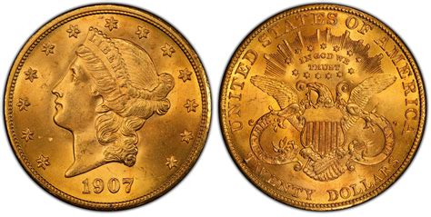 1907 $20 Liberty (Regular Strike) Liberty Head $20 - PCGS CoinFacts