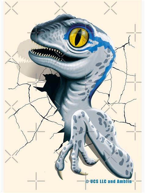 "Jurassic World - Baby Blue Velociraptor" Art Print for Sale by TMBTM ...