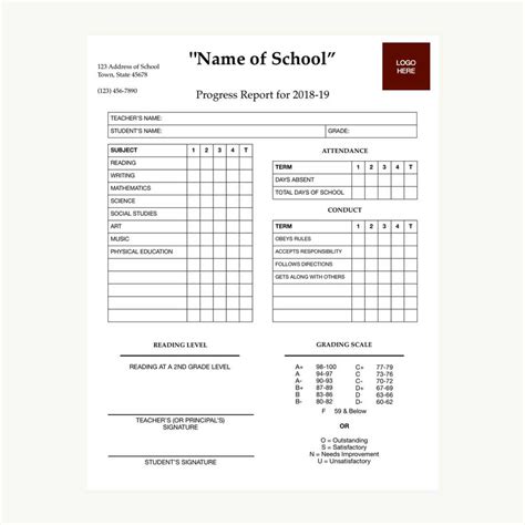 014 Free Printable Homeschool Report Card Template Best For Homeschool Report Card Template ...