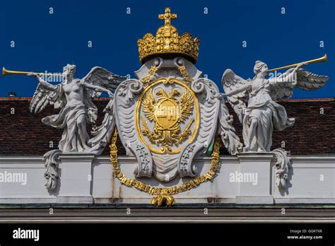 Habsburg coat of arms, Hofburg Palace, Vienna, Austria Stock Photo - Alamy