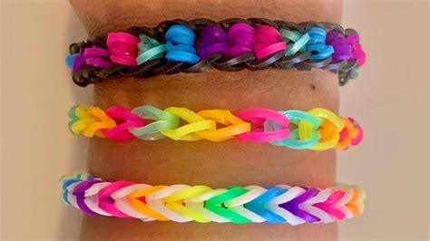 How to Make 3 EASY Rubber Band ONLY Bracelets | Rainbow Loom Tutorial - YouTube