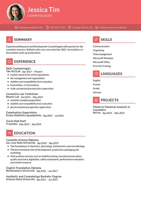 Cosmetologist Resume Template in 2024 - ResumeKraft