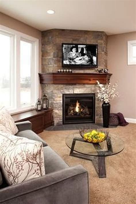 Comfy Corner Fireplace Ideas Best For Living Room Decoration 13 ...