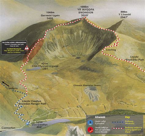 Snowdon Paths Map