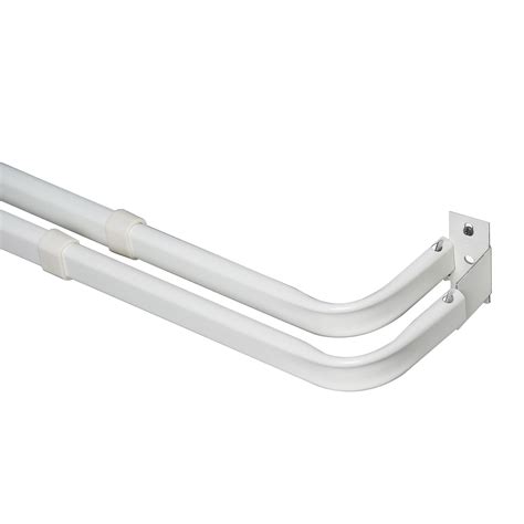 Kenney - 84 - 120" White Heavy Duty Adjustable Curtain Rod | Curtain Rods & Hardware