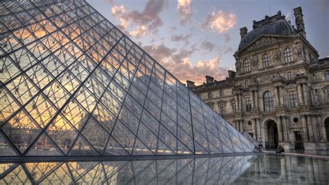 Sunset Glow at Louvre Pyramid - backiee